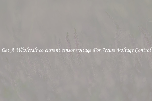 Get A Wholesale co current sensor voltage For Secure Voltage Control