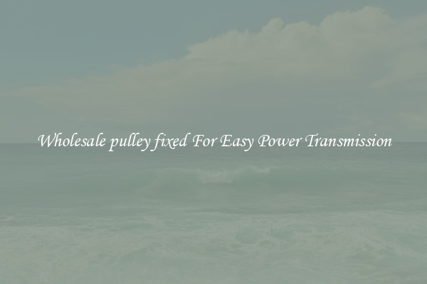 Wholesale pulley fixed For Easy Power Transmission