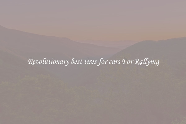 Revolutionary best tires for cars For Rallying