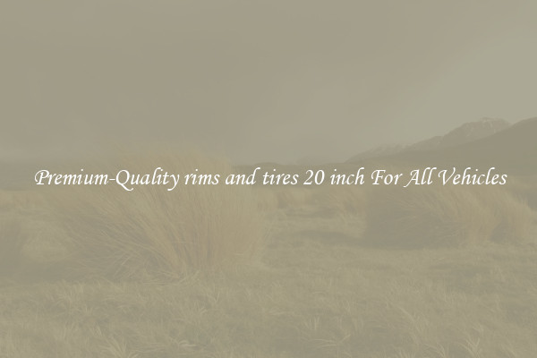 Premium-Quality rims and tires 20 inch For All Vehicles