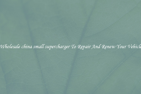 Wholesale china small supercharger To Repair And Renew Your Vehicle