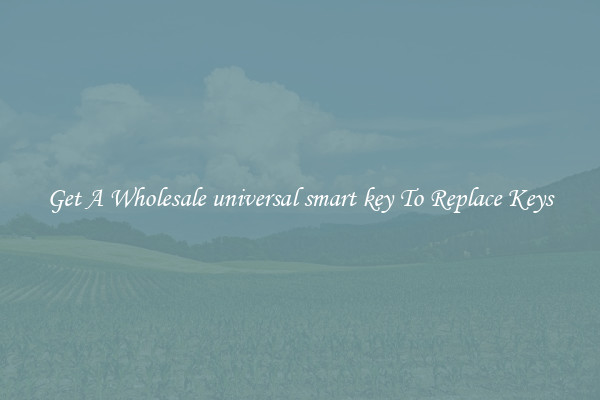 Get A Wholesale universal smart key To Replace Keys