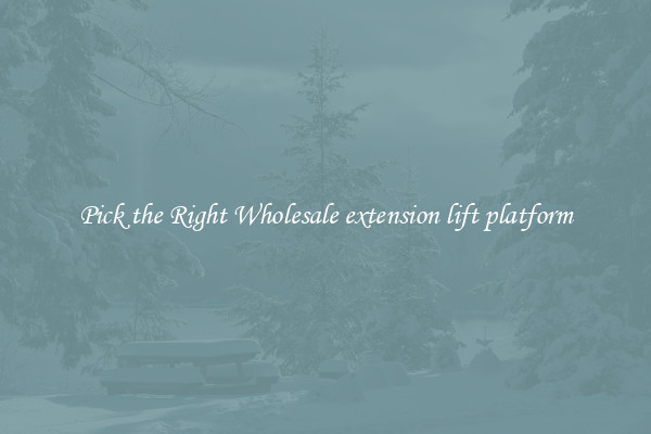 Pick the Right Wholesale extension lift platform